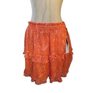 1. State Size L Large Ruffle Print Lined Flowy Skirt NWT $89